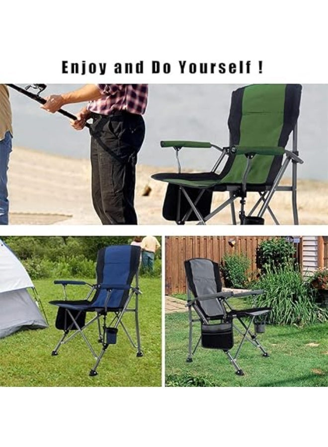 YLQHZW Relax in Style with The 2-in-1 Camping Chair with?Footrest?and?Recliner?for Your Fishing and Beach Trips Vert - Image 4
